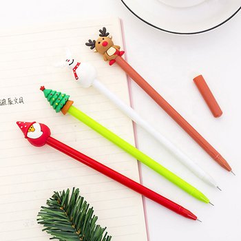 聖誕老人.雪人.麋鹿.聖誕樹造型筆-開蓋式中性筆-聖誕節禮品_1